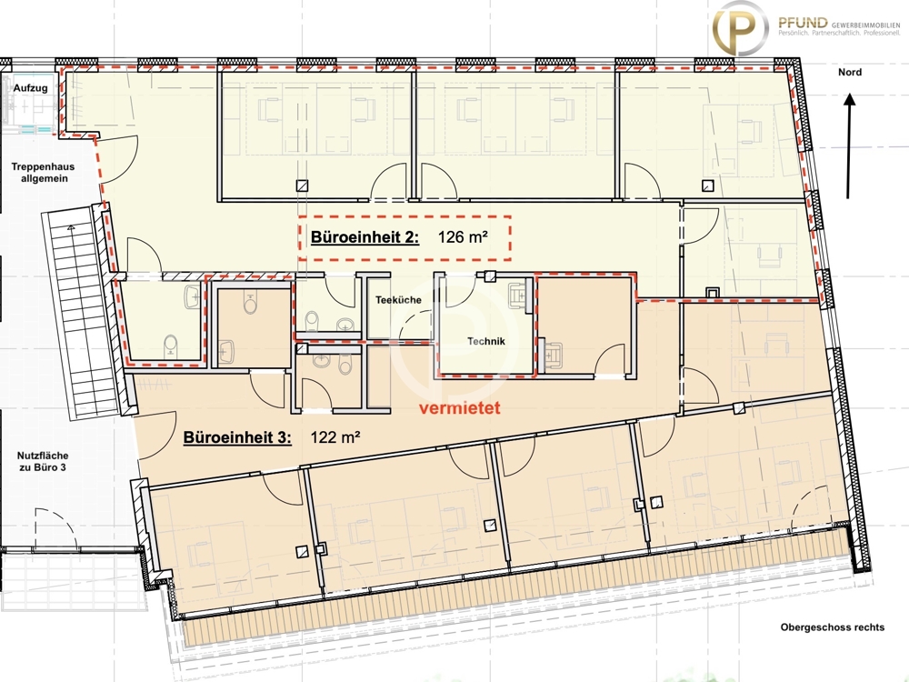 Grundriss Obergeschoss rechts  Büro 2