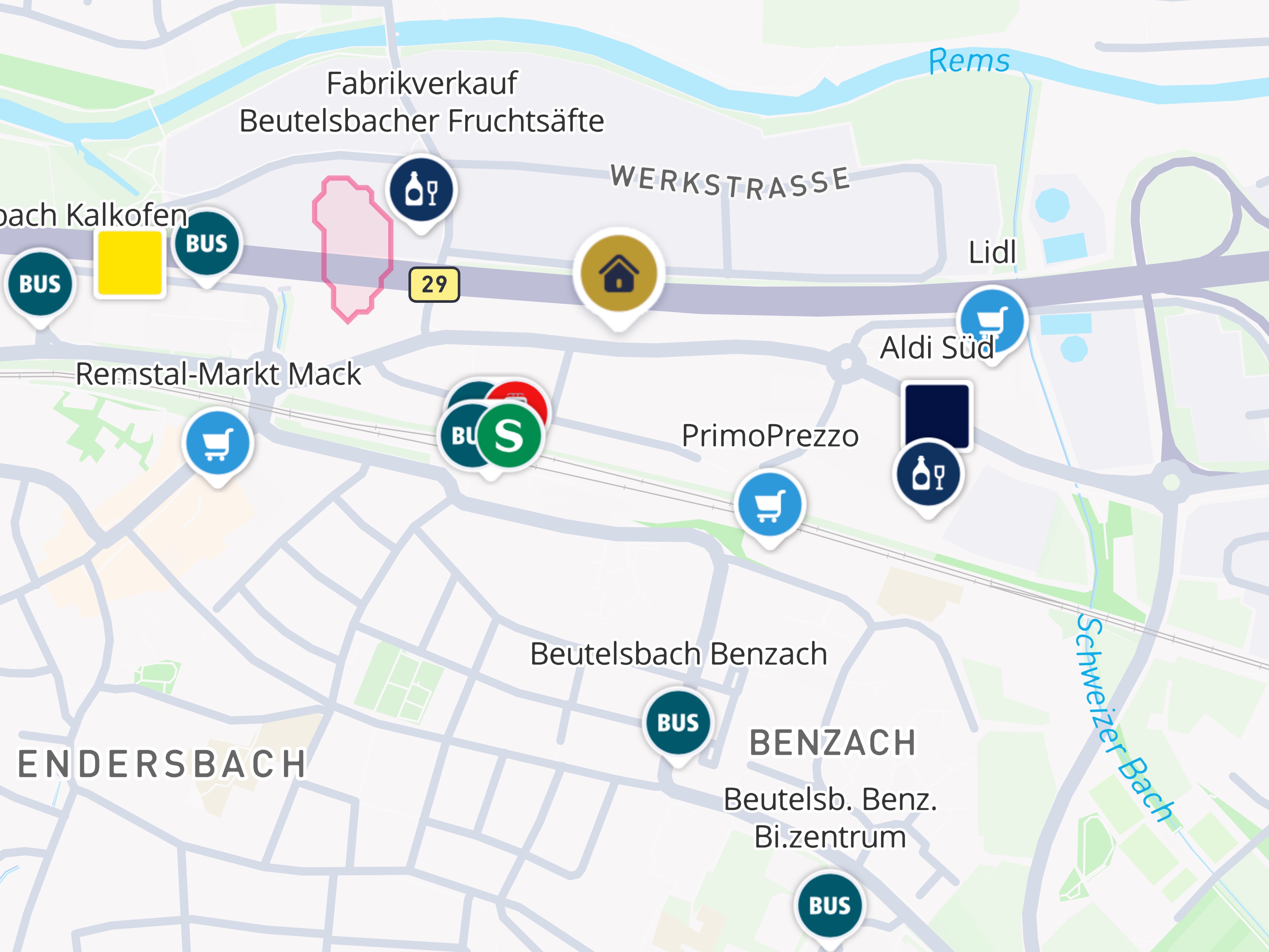 Lageplan fussläufig innerhalb 5 Minuten